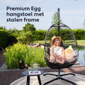 Vita5 Egg Hanging Chair - Intérieur et extérieur - Chaise cocon - avec support - jusqu'à 150kg - pliable - coussin inclus - brun foncé - 90710362e4809d346f6c6eace04428f9f47ffd0d_Enriched_product_image