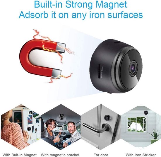 Caméra | mini caméra | caméra de sécurité | caméra cachée | caméra espion wifi | 1080P avec carte SD (32GB)