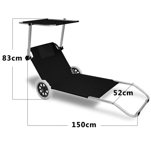 Chaise de plage pliante avec roues - Aluminium - Noir - a4ba1d8c-3f88-4307-8d27-3d796b4ffa51_cc43bffd-218c-438a-9aba-1c2c96aa27e1