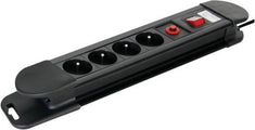 Perel Prise avec interrupteur, protection contre les surcharges, 4 prises avec broche de terre (type E), câble 1.5 m, 3G1.5, usage intérieur, noir - a90103aa96ca1f40b1b13295d53e4ff5d1f76d34_Enriched_product_image