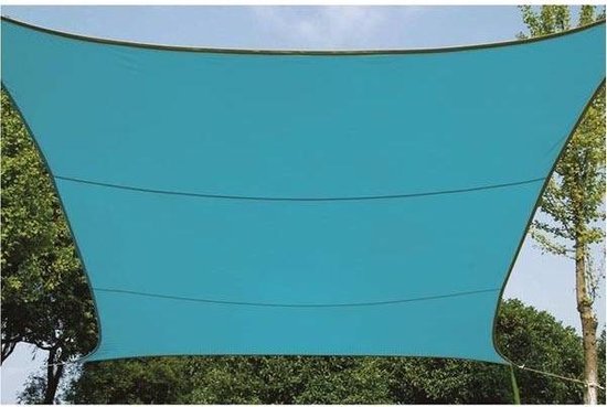 Perel Toile d'ombrage, hydrofuge, 5 x 5 m, 160 g/m², polyester, carré, bleu ciel - b197ec0f09dffc83de3bbee1dc1f84c9e8b8f155_Enriched_product_image_9e60f1c0-ad6a-4583-85e9-5cb2414ef449