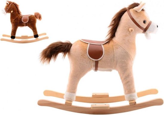 Cheval à bascule en bois beige/brun pour les enfants à partir de 2 ans - Cheval à bascule avec son - 64CM de haut - b878217af4ae5435e24bf137dc3a70032ad64b62_Enriched_product_image