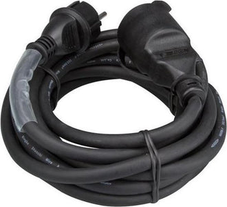 HQ-Power Câble d'extension, avec gaine thermorétractable, H05RR-F 3G2.5, 5 m, 16 A/230 V, 3680 W, type E/F, IP44, caoutchouc, noir - b8e579c90f3112fbef557f90b93877b4665e3c8c_Enriched_product_image