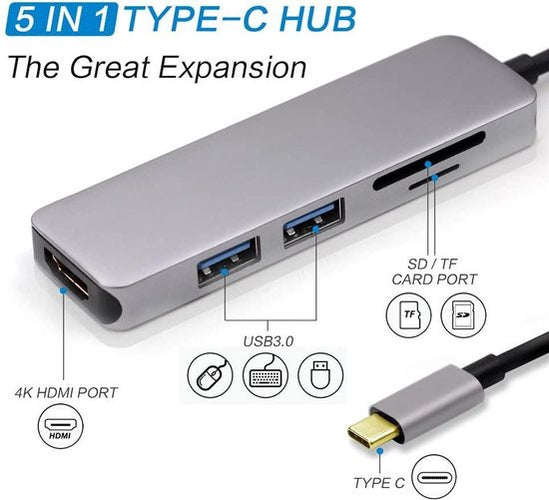 Hub USB C 5-en-1 - USB-C - USB 3.0 - SD et MIcro SD - b969f0c631d7af7872ad17a31c1647286412dc29_Enriched_product_image