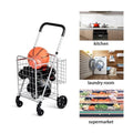Chariot à roulettes - Coast - Chariot de courses pliable - Double panier - Maximum 20KG - Silver - c0fb8653-29d8-46a7-bee5-25842db28b15_99a2843b-204c-4068-9701-40fb66e52c1c