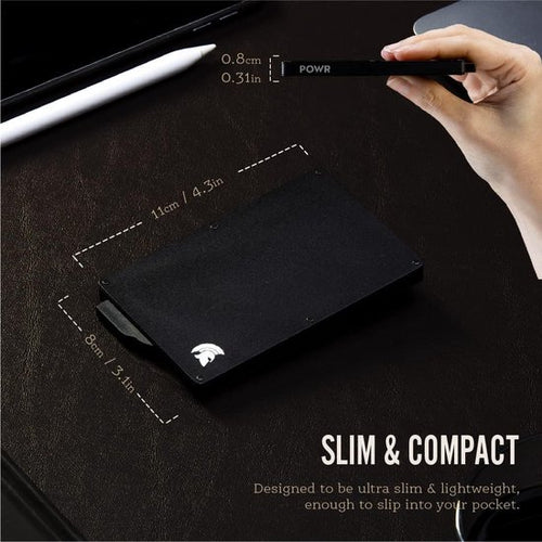 Powr RFID Wallet - Smart Wallet - Thin Wallet - Card Holder Cards - Card Holder with Money Clip - Anti-theft - Titanium - NFC Blocker - c36c7d69a281f2e00c7ceff3b46f4c4041046f62_Enriched_product_image