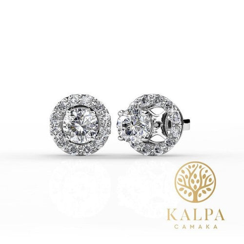 Yolora Boucles d'oreilles pour dames avec cristaux ronds Kalpa Camaka - couleur argent - plaqué or blanc 18K - Clous d'oreilles - Cadeau de fête des mères - c36d90fb-5f47-4ba3-a93b-b037748510e2_4b1d4209-917e-4025-bed9-fc32d0b0f170