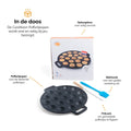 Poêle à poffertjes Basic - CuisiNoon® - avec pinceau et fourchette à poffertjes - Appareil à poffertjes inclus avec livre de recettes de cuisson - c415066c-fd66-4957-bdd1-e3e833598aa6