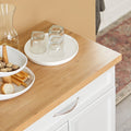 Desserte -SoBuy - Chariot de cuisine en bambou - 66x91x46 cm - Blanc - c4fb0c3a-6389-478e-86e6-95fe8ae12c6d