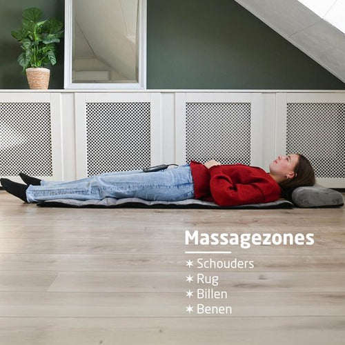 BREND BR-2230 Tapis et coussin de massage électrique - Matelas de massage avec chaleur, 5 modes de vibration et 3 intensités - Coussin de massage - 170X55 CM - Gris - c5723a0c3862a24c2860382daa99a3b784d6a126_Enriched_product_image
