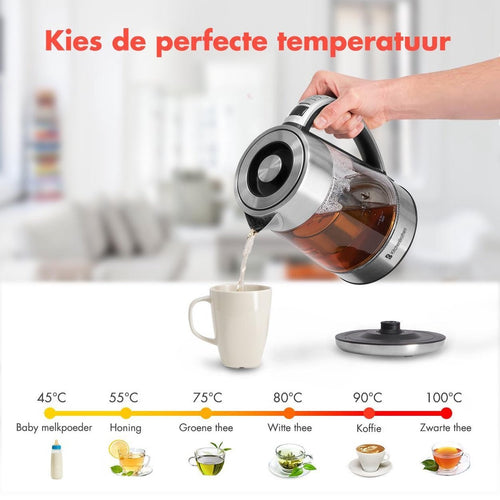 KitchenBrothers Bouilloire électrique - 1.7L - avec filtre à thé - Verre - acier inoxydable - cc82d179-6b23-470f-a225-64207722aa23_756e17a1-31b9-407c-97b6-e263abbb43ca