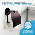 WITTS Porte-rouleau de papier toilette - Autocollant / Sans perçage - Porte-rouleau de papier toilette - Noir - ddd2de1f057d67b0f8246f8a92556925f7463a7f_Enriched_product_image