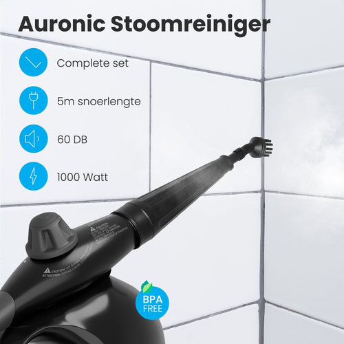 Netoyeur vapeur multifonctionnel Auronic - Puissant nettoyeur de taches - 1000W - Sac de rangement inclus - Noir - df27d2cd-5bbb-4b51-93a0-f0611ce14b1a