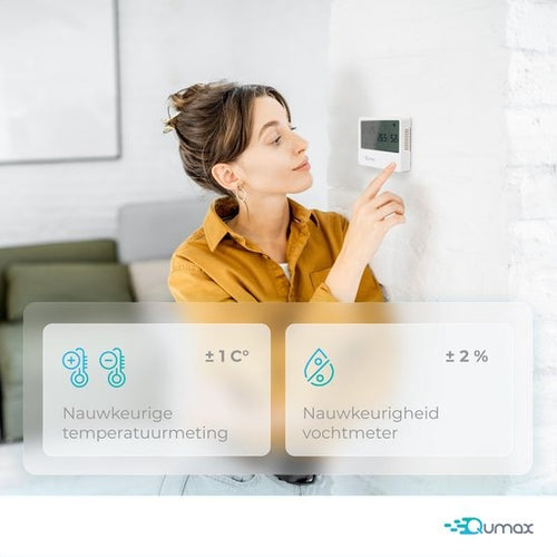 Qumax Digital Hygrometer - Thermomètre d'intérieur - Humidimètre avec batterie semestrielle - Blanc - e036db19-e57e-4af5-9357-8ec4eaf3218b_0cc176fe-a1ba-41cf-bb3b-b8070530ed0b