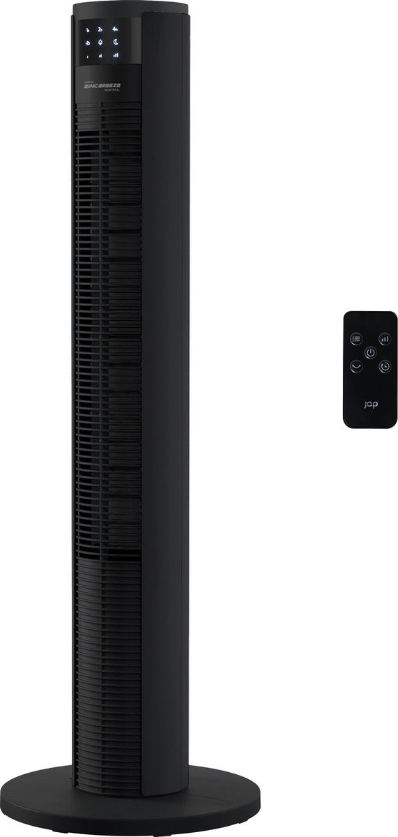 JAP Appliances Montreal - Ventilateur silencieux (46dB) avec télécommande - Ventilateur de tour avec minuterie - 6 niveaux - Efficace sur le plan énergétique (60W) - Noir mat
