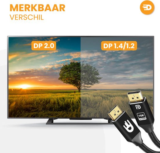 Drivv. Câble Displayport 2.1 - 16K 60Hz 8K 120Hz 4K 144Hz - 80Gbps - Displayport 2.1 - Câble DP - 5 mètres - Noir - e496bdd32aeef17f38be4fa5c31395f12ded0214_Enriched_product_image_ca2b6fde-b6ec-4241-97ba-1680db2b8a7d