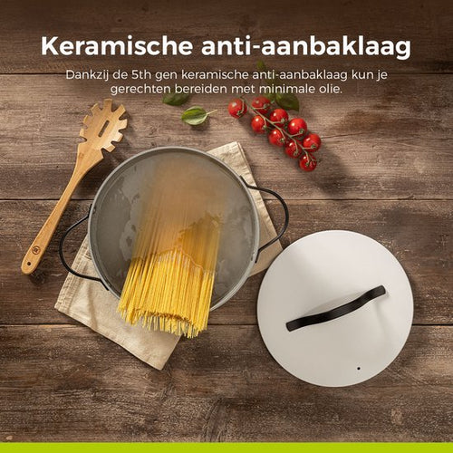 BE Living Essential Casserole avec couvercle - Ø 24 cm - Ragoût - Faitout - Casserole - Céramique - Sans PFAS - Induction - Blanc - e613fe3a9b56304bac02be7af415bf1718a71f09_Enriched_product_image