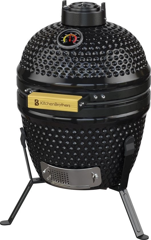 KitchenBrothers Kamado BBQ - Charbon de bois - 13 pouces - Sans PFAS - Ø27cm - Noir - e7301b20a0f67c5143d67a3407ef3b0db744de6c_image_1