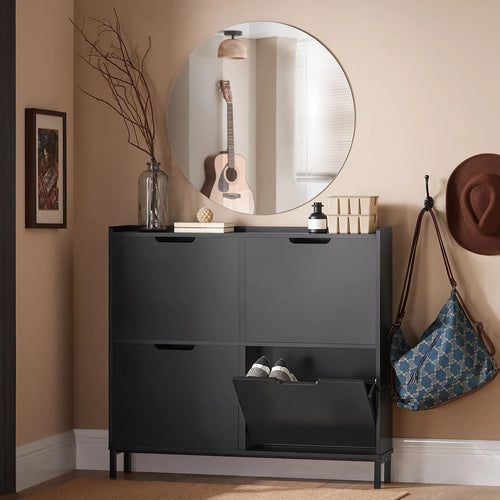 SoBuy 4 étagères à chaussures pliantes et inclinables Armoire à chaussures Dressoir à chaussures FSR100-SCH - e890af6c-2a5c-4e62-bf62-62641ab76ed3_cbbf2f2f-ec32-4dda-b0ff-d5a41d79842c