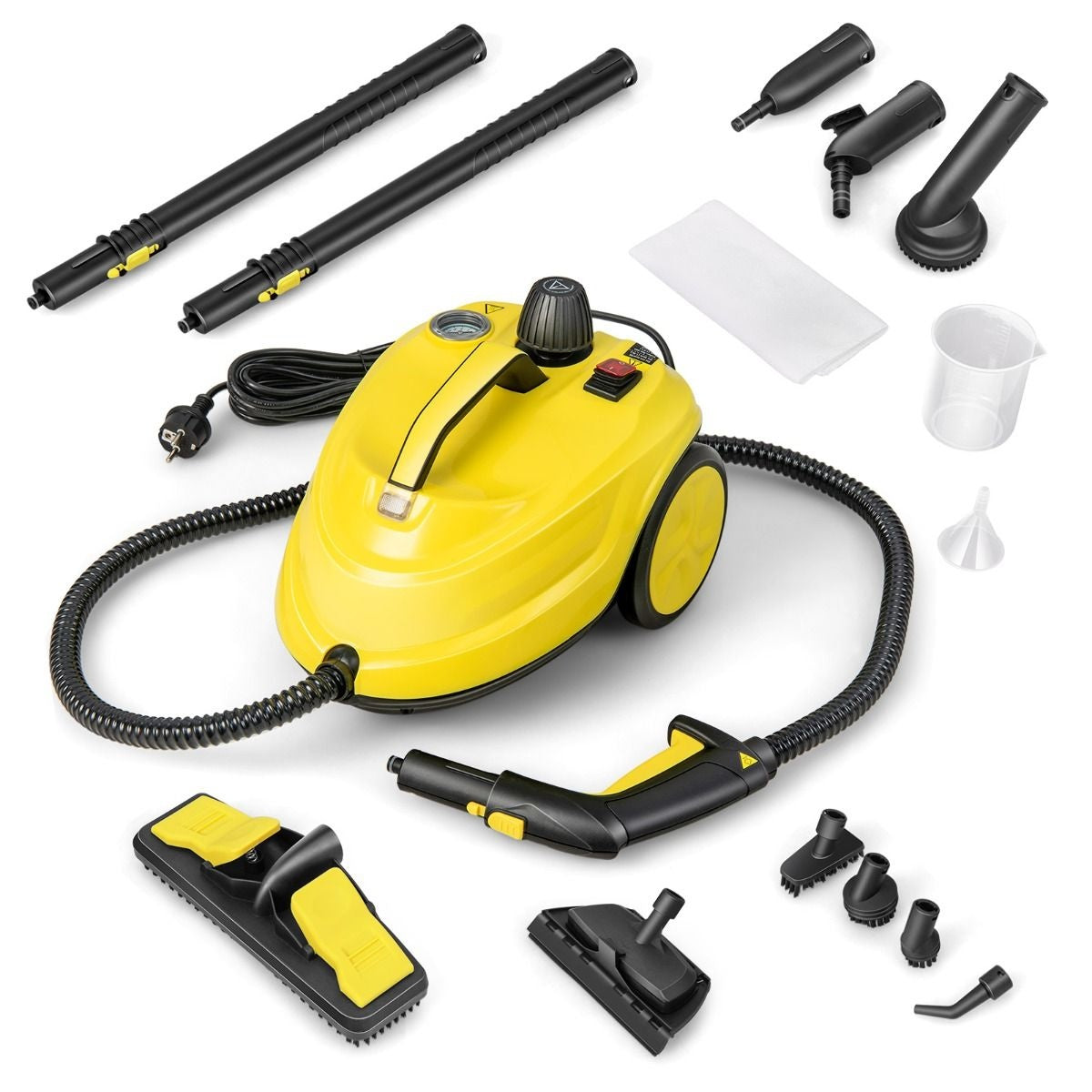 Nettoyeur à vapeur multifonction - Coast - 13 Accessories 2000W - Water capacity 1.8L - Black/Yellow - 37 x 26 x 25 cm