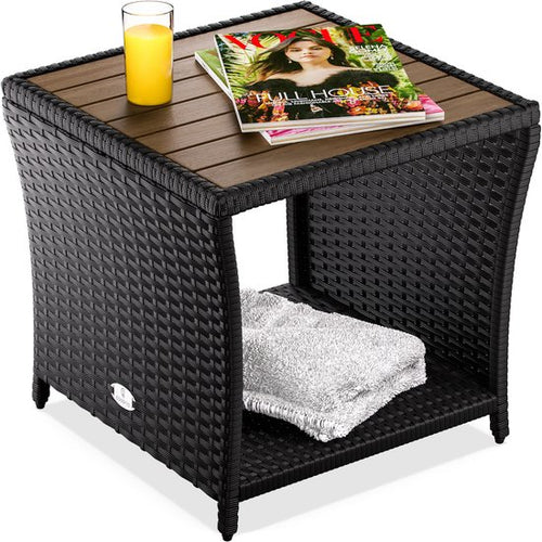Table d'appoint Casaria - Polyrattan Square 45x45x40cm - Noir - e9f62e5be4bafa1095630163459e6fde7120daff_Enriched_product_image
