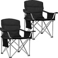 TRVLMORE Chaises de camping - Pliables - 2 pièces - XL - Chaises pliantes - Capacité de charge de 150 kg - Porte-boisson - Compartiment réfrigérant - Poche latérale - Chaise pliante - Noir - ea269bbb23f163fbe971e1c604f2a5b0005b6372_Enriched_product_image