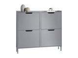 SoBuy Armoire à chaussures Armoire à chaussures Armoire à chaussures 4 volets Armoire à chaussures - Gris, 100x19x90cm, FSR100-HG - eb22476a-cd6d-40fe-a3c4-ed04569fbde9