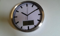 Perel Horloge murale, ronde, analogique, 25 cm, écran LCD avec thermomètre, hygromètre et prévisions météorologiques, aluminium, argent - f13e76e604579c7bdff395ad112291efc72eccac_Enriched_product_image_67aa3455-04fb-4eda-99bd-3bf61da7287b