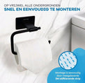 WITTS Porte-rouleau de papier toilette - Autocollant / Sans perçage - Porte-rouleau de papier toilette - Noir - f425494ffe3e5235c1bbd1511643e44dc5b0b1a7_Enriched_product_image_3abaadca-588c-43ab-9b67-9091bb088001