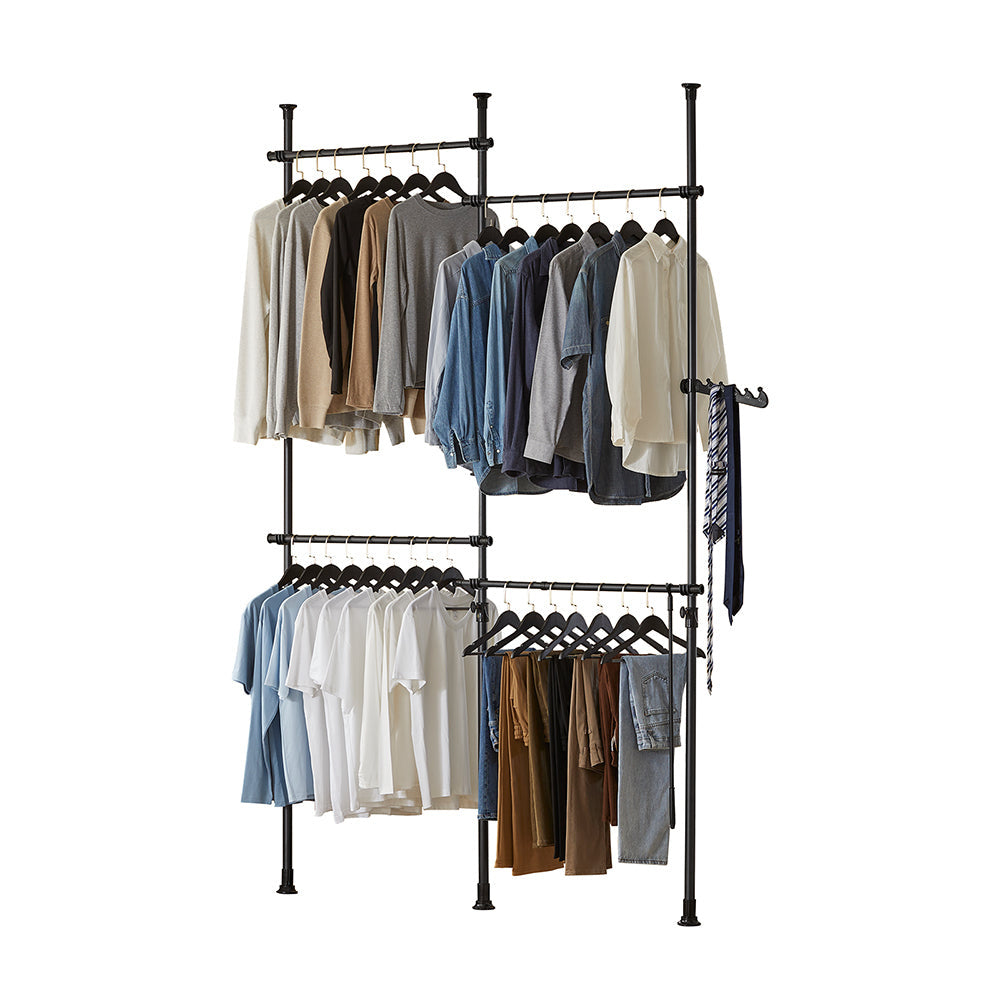 Porte-vêtements SoBuy 4 étagères KLS03-Sch - réglable - 235 x 270 x 5 cm - noir - f95aa1a0-e9e9-4ab7-a9d2-f73300d70f88_f0871a42-8422-478e-8bbe-022c1ce2e234