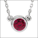 Ruby Birthstone Pendant Necklace