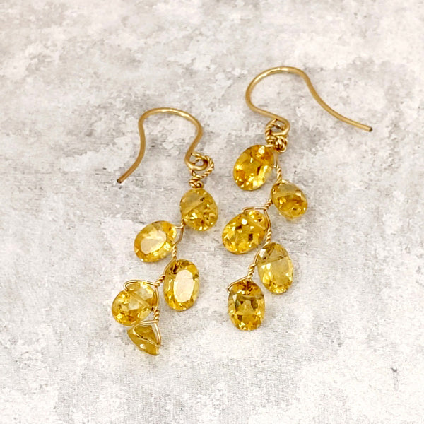 Vines Earrings, Fine Citrine