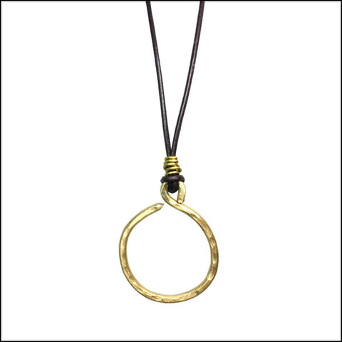 Raw Brass Circle Pendant