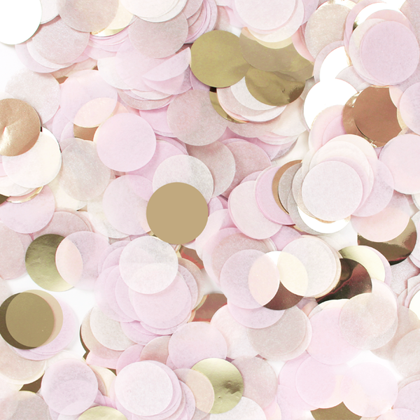 Chic Gold Foil Confetti Light Pink Tissue Paper