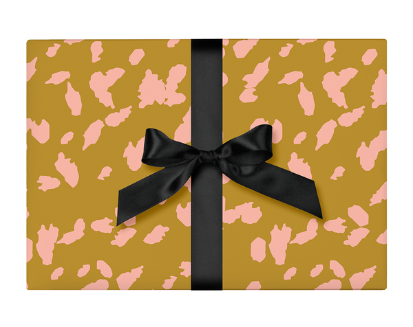 Boho Santa Wrapping Paper, Pink Santa Holiday Gift Wrap, Cute Boho