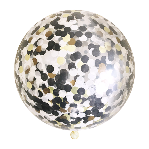 Allydrew Round Tissue Paper Confetti 1 Circle Confetti (Gold, Black & White Mix)