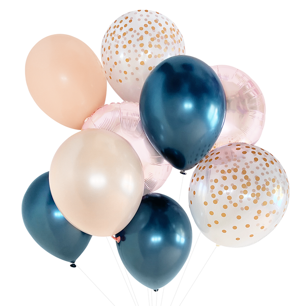 Premium Blush Birthday Foil Balloon Bouquet, 7pc