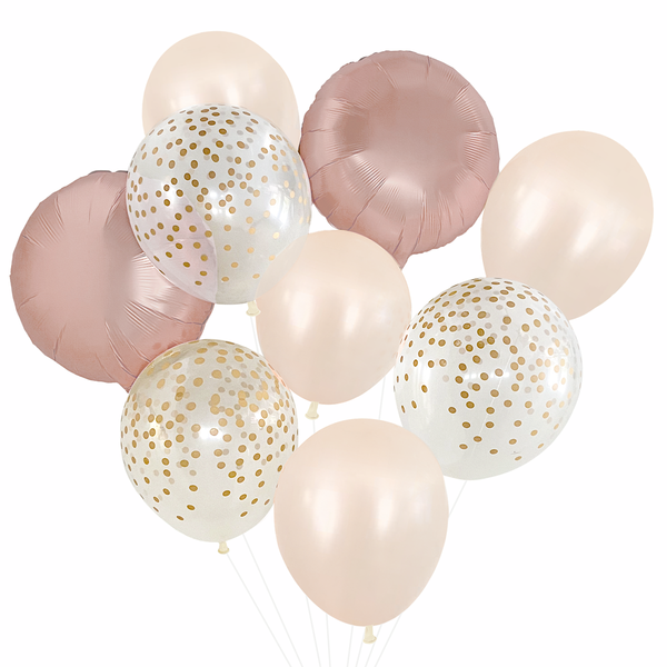 Premium Blush Birthday Foil Balloon Bouquet, 7pc