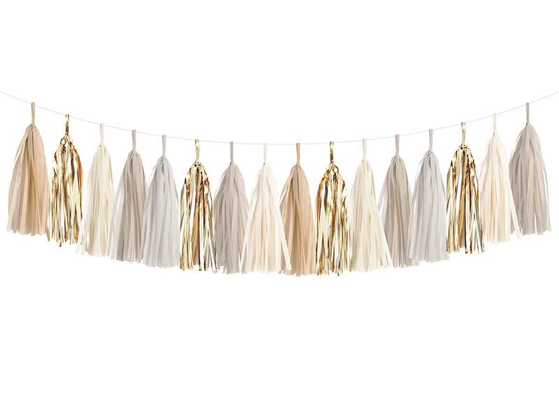 gold tissue garland