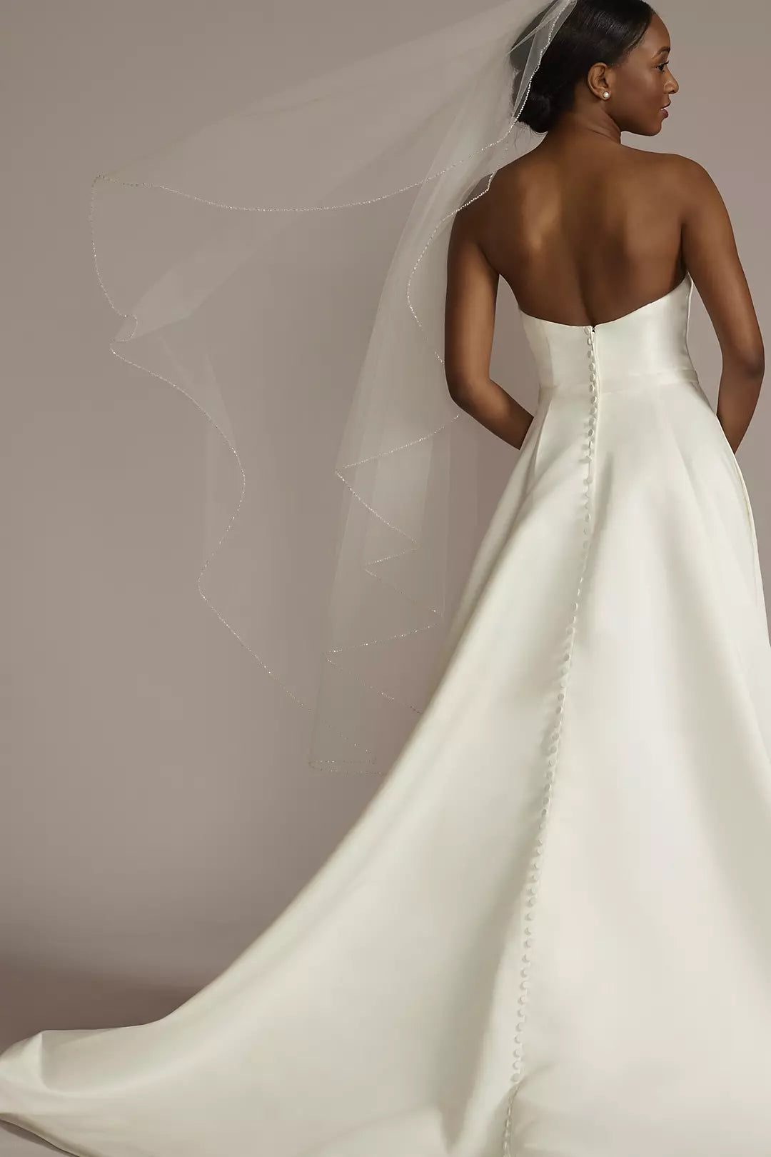 Beaded Edge Mid-Length Veil