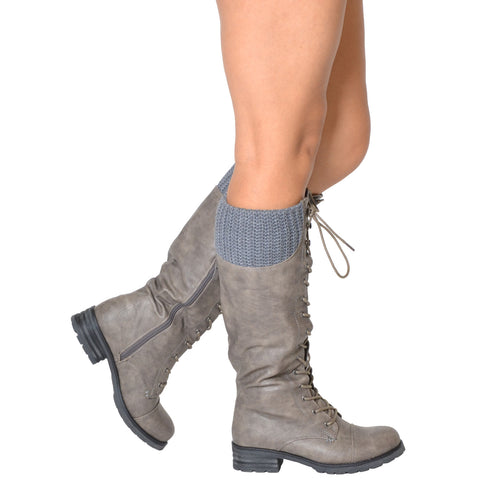 gray combat boot