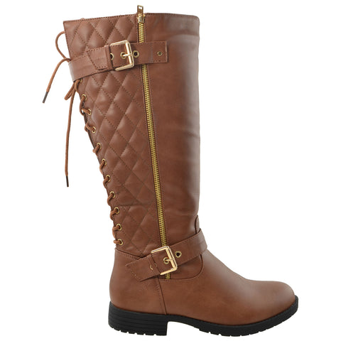 brown riding boots lace up back