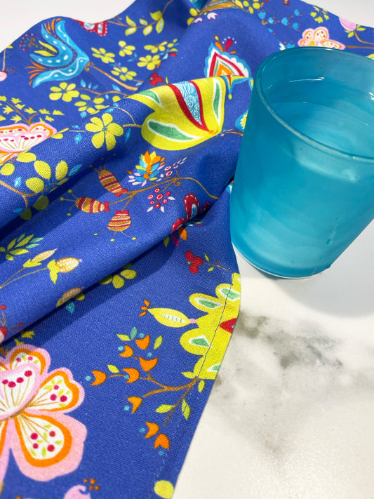 Now Designs Jacquard Tea Towel 100% Cotton, Lemons, Yellow, Blue 18x28”
