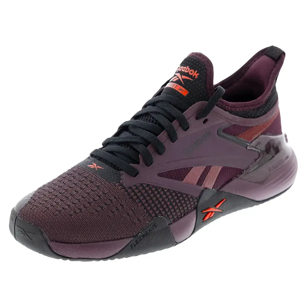 Women`s Nano Court Training Shoes Black Cherry and Black