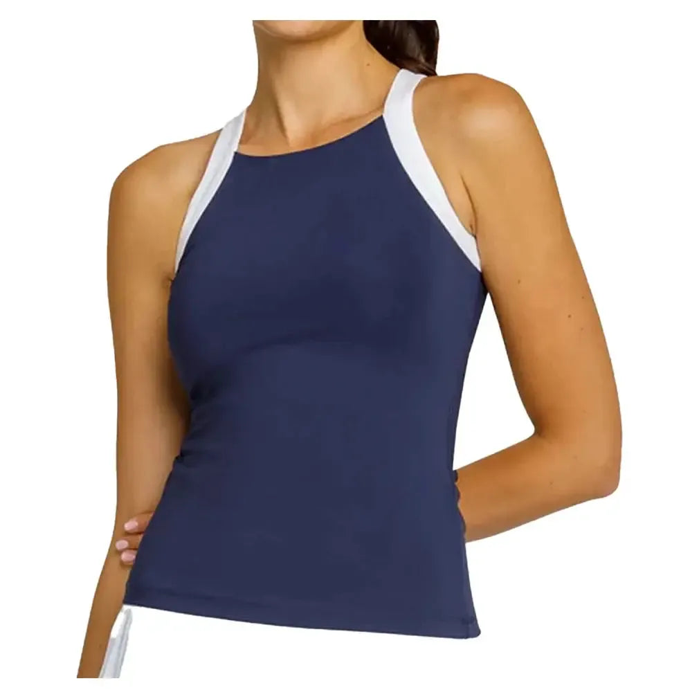 Women`s Zoraya Hi-Neck Tennis Tank Navy Blue