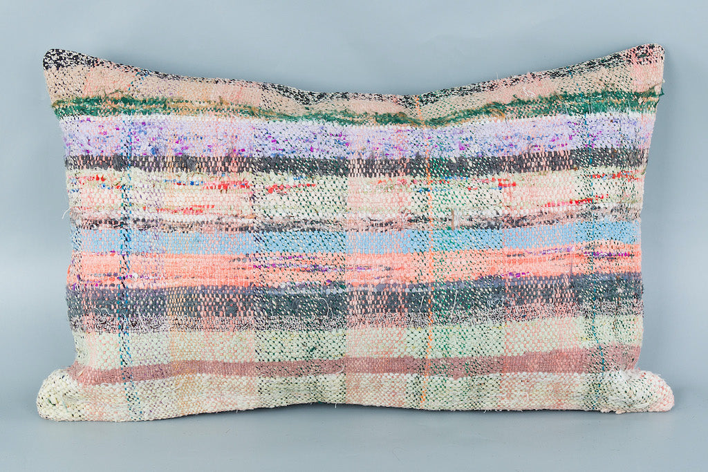Contemporary Multiple Color Kilim Pillow Cover 16x24 8587