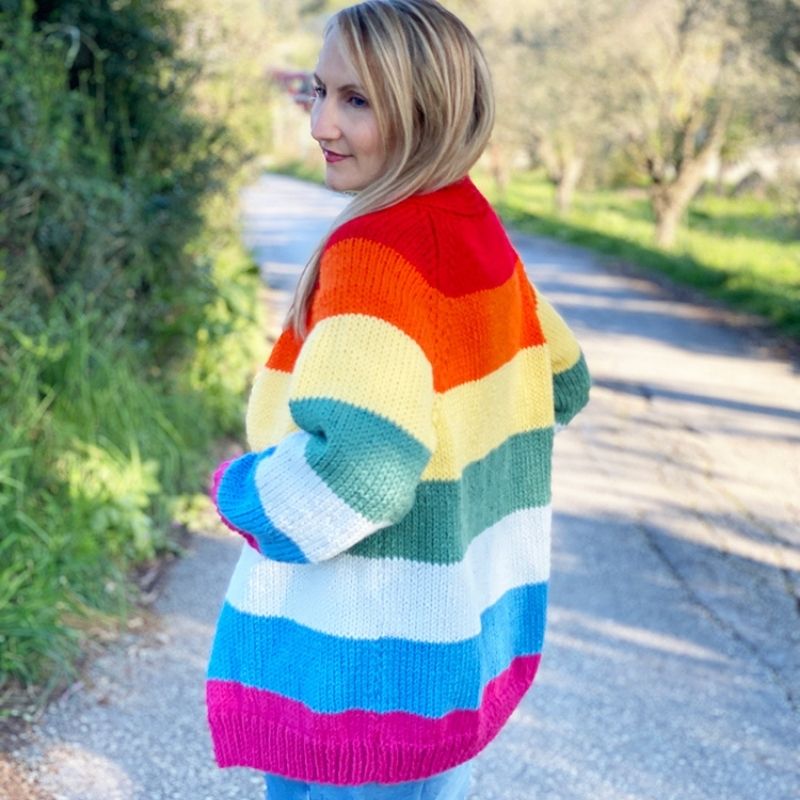 Rainbow Cardigan Knitting Pattern