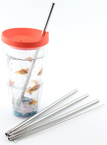 Clear Tumbler Cups Lid Straw, Smoothie Cups Lids Straws