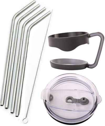 30 oz Tumbler Lids with Drinking Straws, Fits for