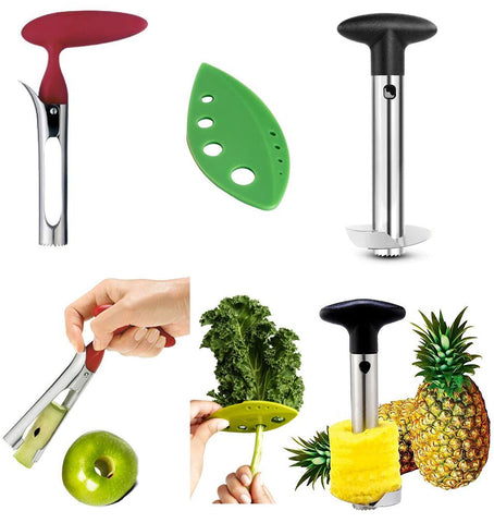 COMBO PACK - Apple Corer, Pineapple Slicer, Pear Pepper Poker, Herb Ka –